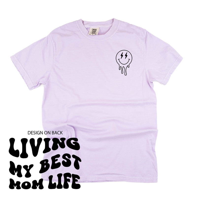 Melting Motherhood - Living My Best Mom Life - (w/ Melty Lightning Eyes) - Comfort Colors Tee