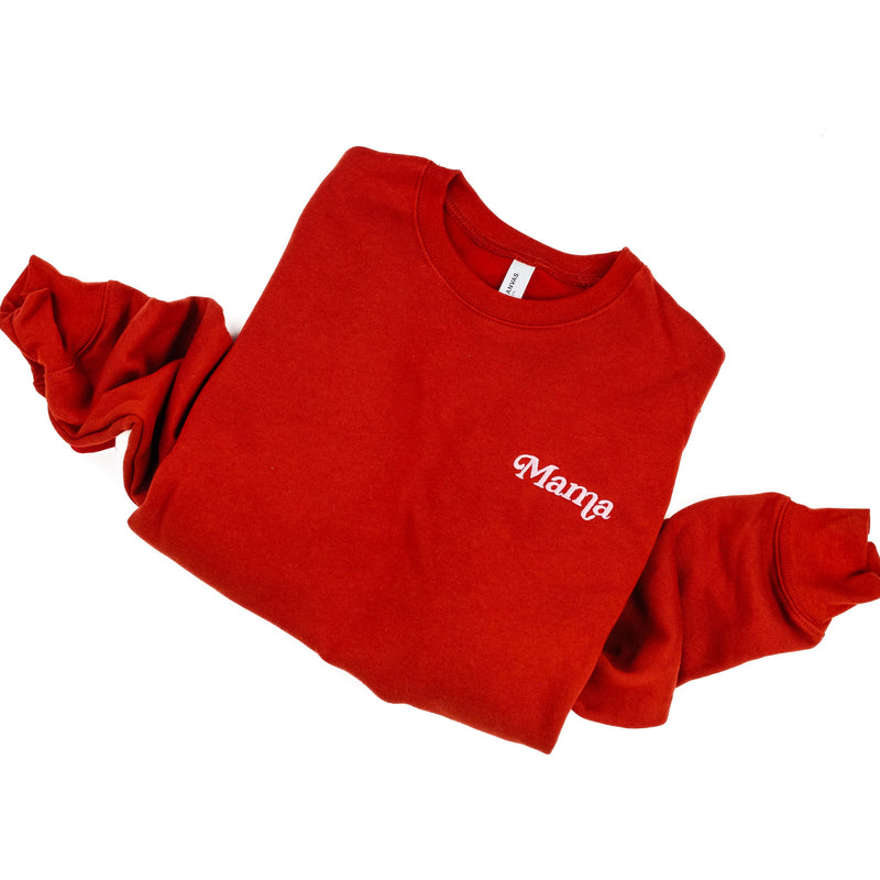 Embroidered SUPER-SOFT Fleece - Burnt Orange - Mama Italic (pocket)