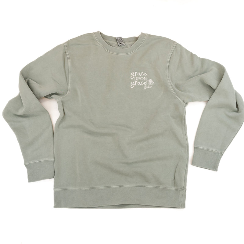 Embroidered PIGMENT Crewneck - Grace Upon Grace