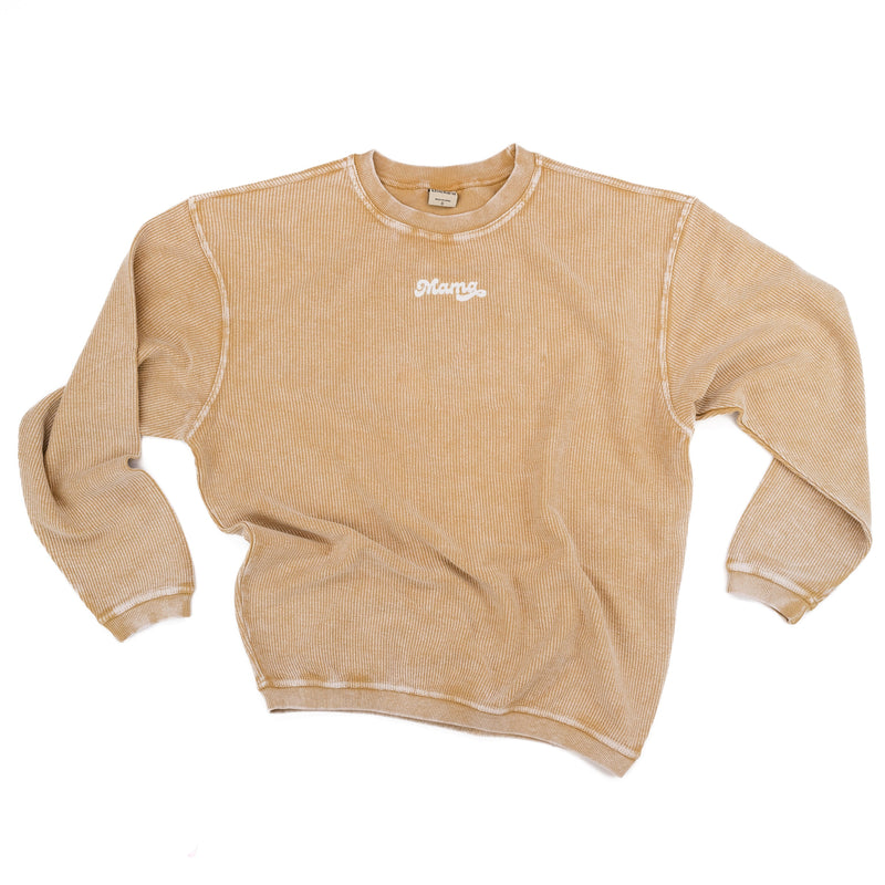 Embroidered Latte Corded Sweatshirt - Mama - (Easter Version)