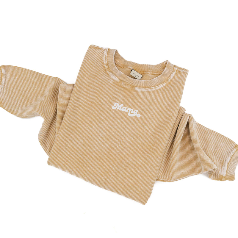Embroidered Latte Corded Sweatshirt - Mama - (Easter Version)