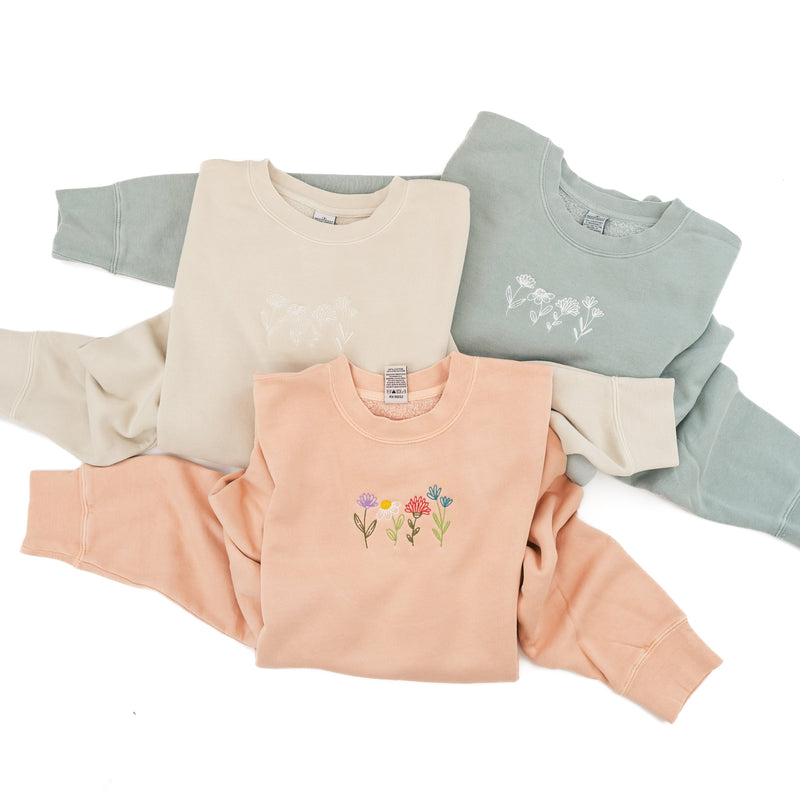 Embroidered PIGMENT Crewneck - Spring Flowers