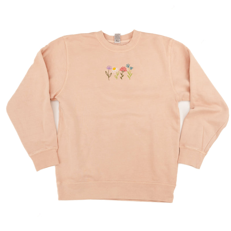 Embroidered PIGMENT Crewneck - Spring Flowers