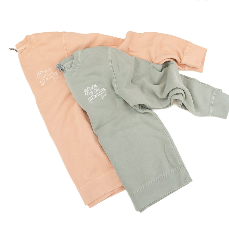 Embroidered PIGMENT Crewneck - Grace Upon Grace