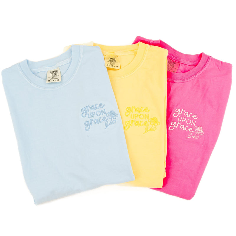 Embroidered Comfort Colors Tee - Grace Upon Grace
