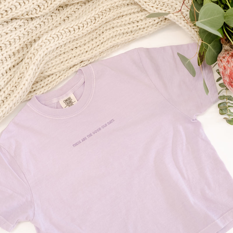 Embroidered Cropped Comfort Colors Tee - Teeny Tiny Caps - These Are The Good Old Days