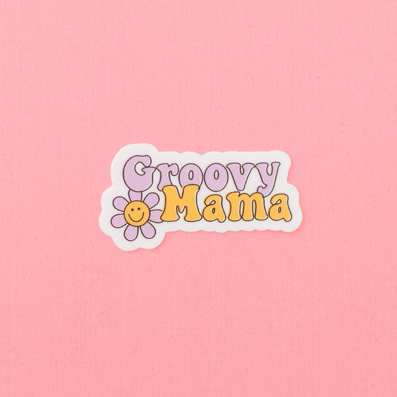 LMSS® STICKER - GROOVY MAMA (purple and yellow flowers)