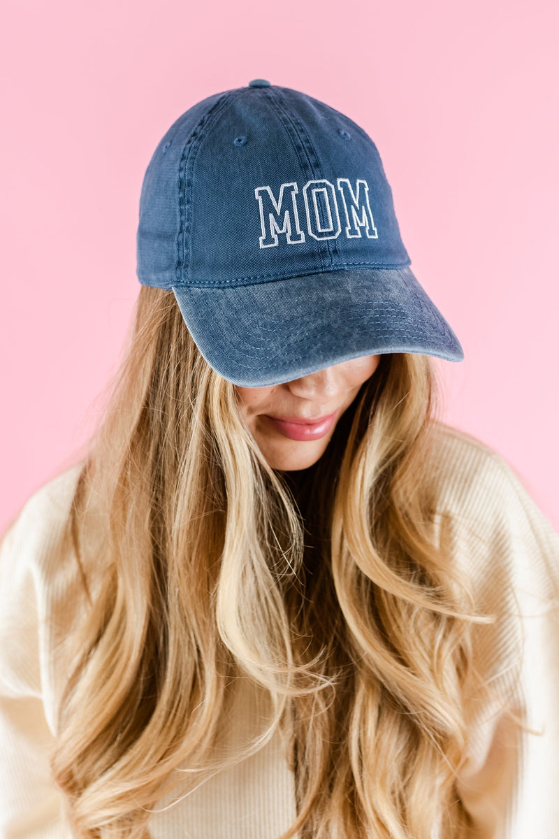 Mom (Varsity Outline) - Adult Baseball Cap
