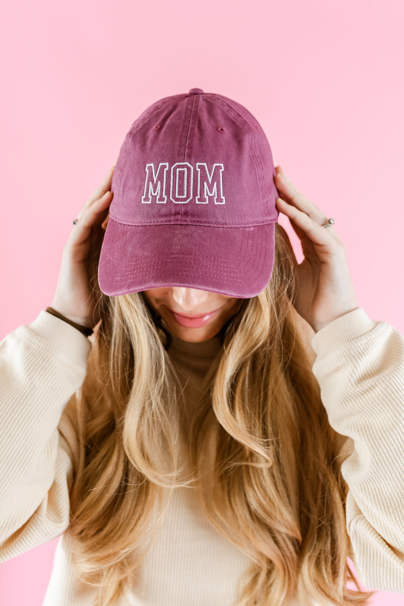 Mom (Varsity Outline) - Adult Baseball Cap