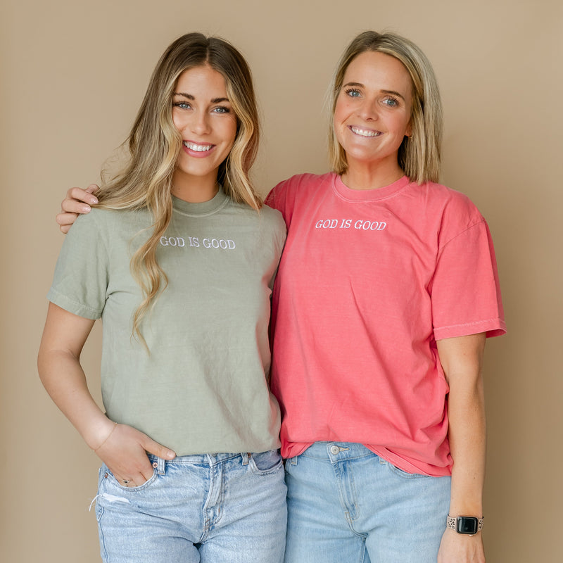 Embroidered Comfort Colors Tee - God Is Good