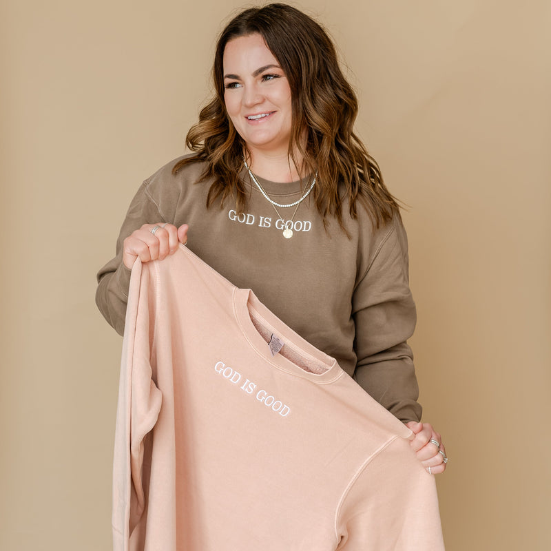 Embroidered PIGMENT Crewneck - God is Good