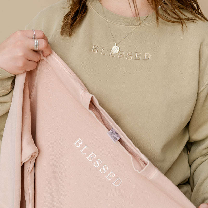 Embroidered PIGMENT Crewneck - Blessed