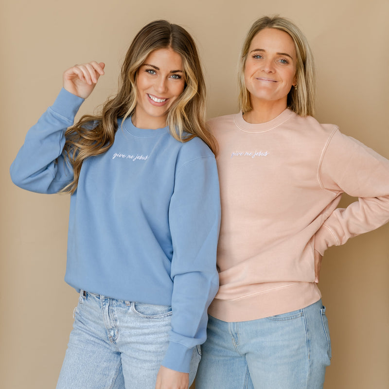 Embroidered PIGMENT Crewneck - Give Me Jesus
