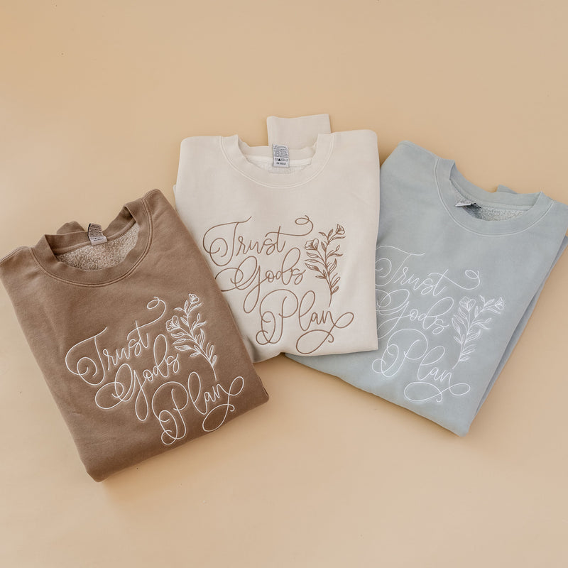 Embroidered PIGMENT Crewneck - Trust God's Plan