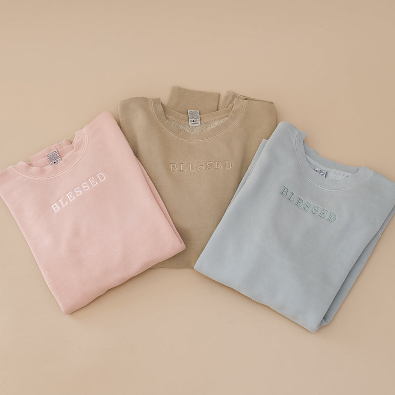 Embroidered PIGMENT Crewneck - Blessed