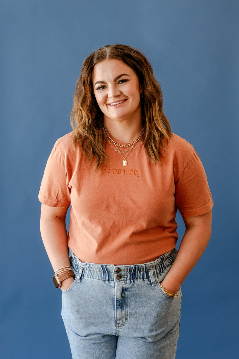 I GET TO - 2025 LMSS Mantra - Embroidered Comfort Colors Tee - Tone on Tone