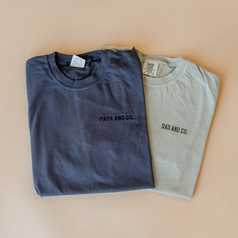 Embroidered Comfort Colors Tee - (Grandpa Name) & Co.