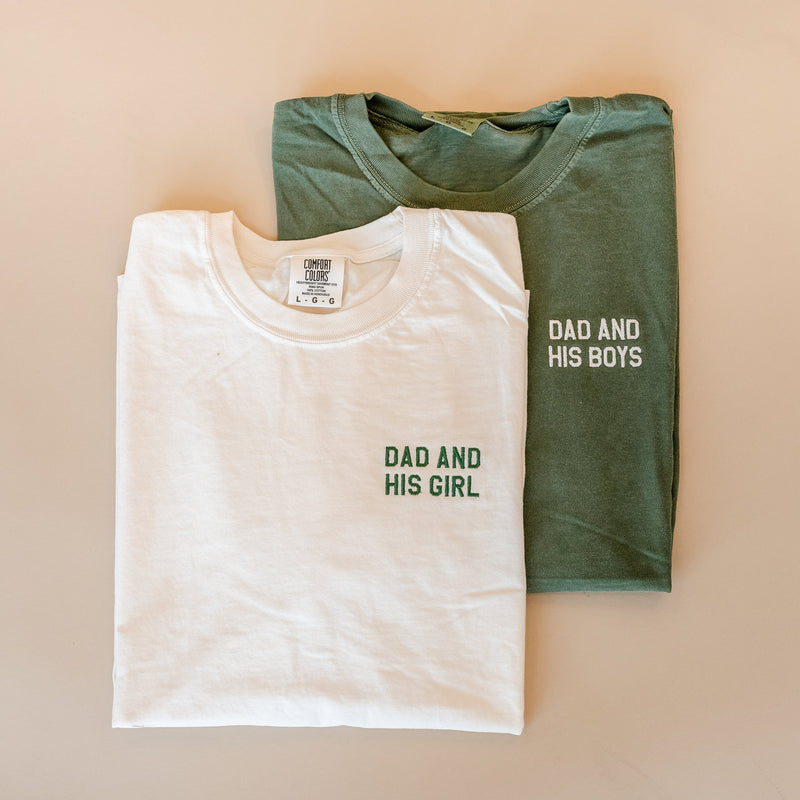 Embroidered Comfort Colors Tee - Dad & His Boy(s)/Girl(s)