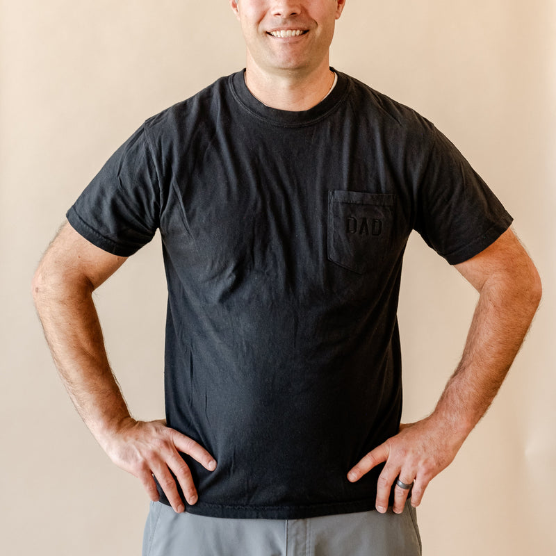 Embroidered Pocket Comfort Colors Tee - Tone on Tone - DAD