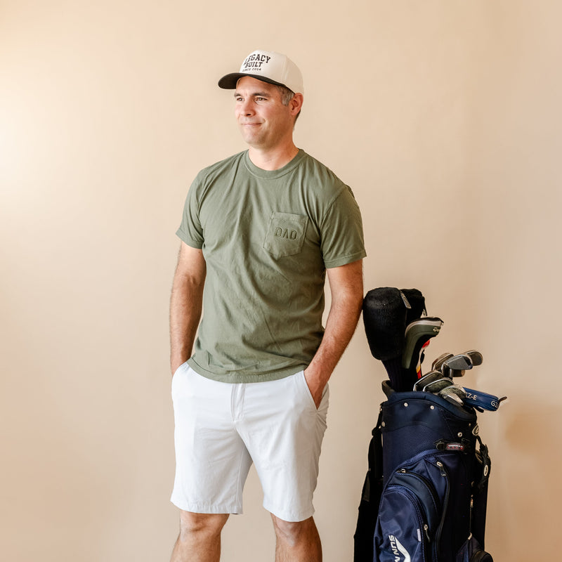 Embroidered Pocket Comfort Colors Tee - Tone on Tone - DAD