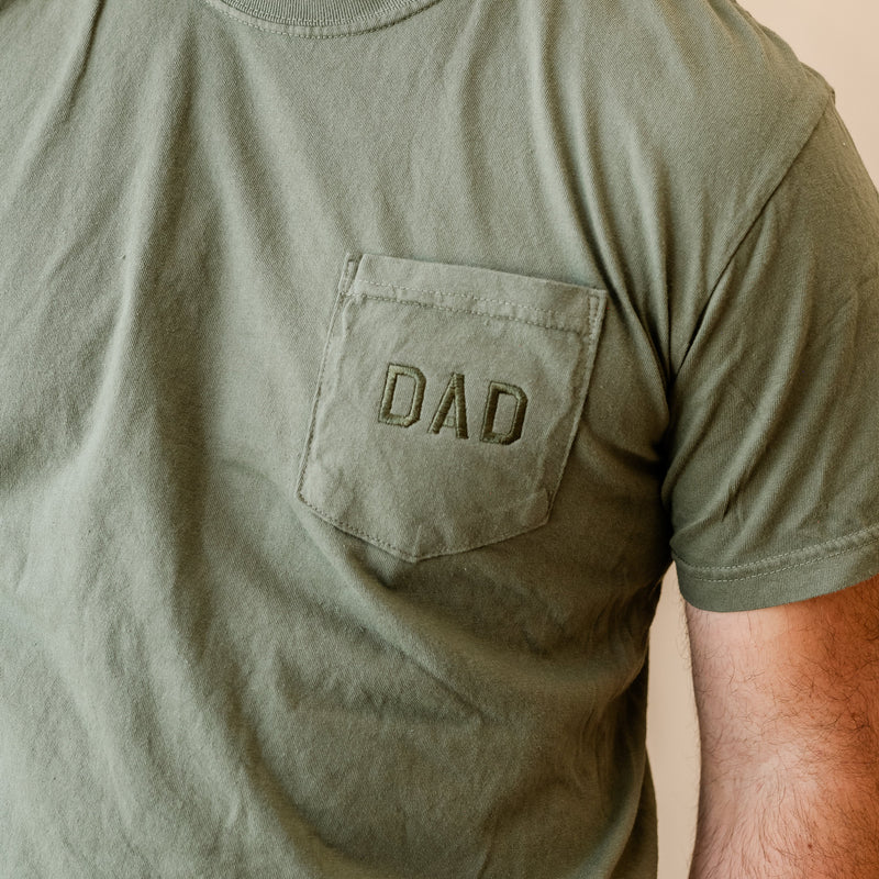 Embroidered Pocket Comfort Colors Tee - Tone on Tone - DAD