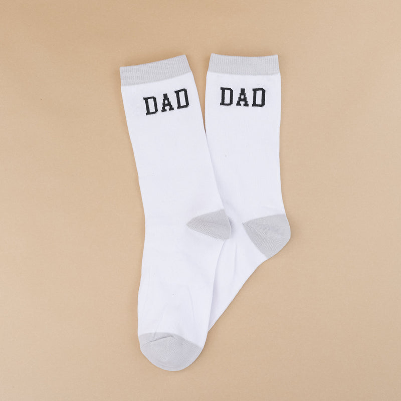 LMSS® ADULT CREW SOCKS - DAD - White w/ Black