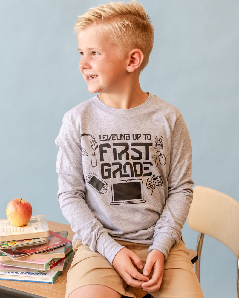 Leveling Up To (Choose Your Grade) - Child Long Sleeve Tee