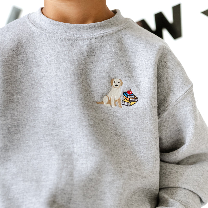 Embroidered Child Sweater - School Pup