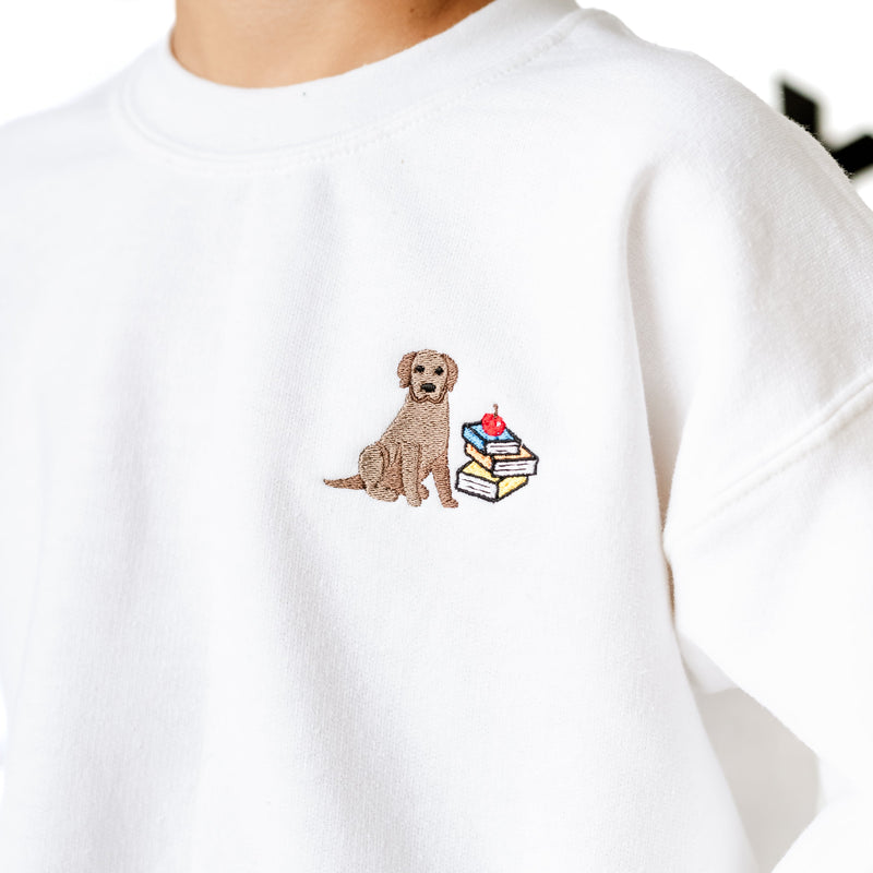 Embroidered Child Sweater - School Pup
