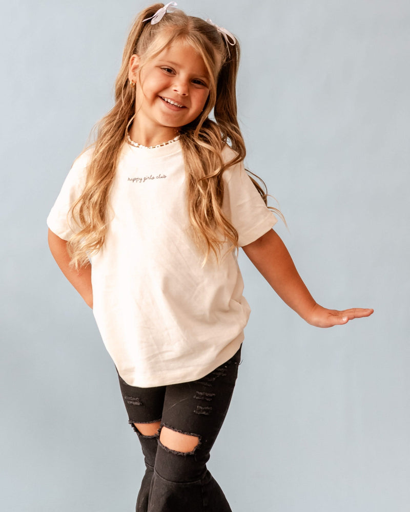 Happy Girls Club (center & b) - Natural Child Tee