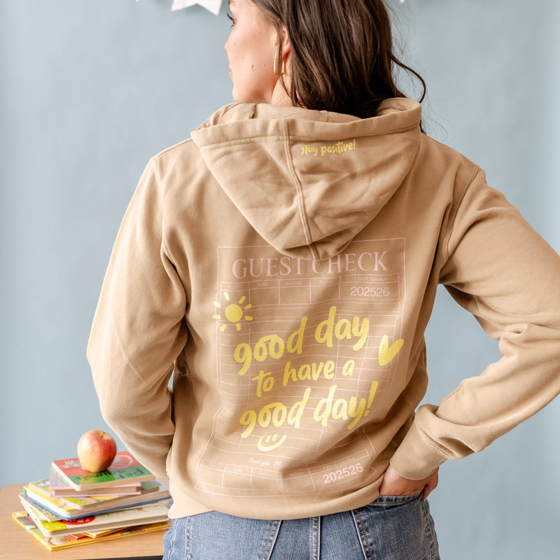 GOOD DAY HOODIE - Embroidered/Printed  Adult Pigment