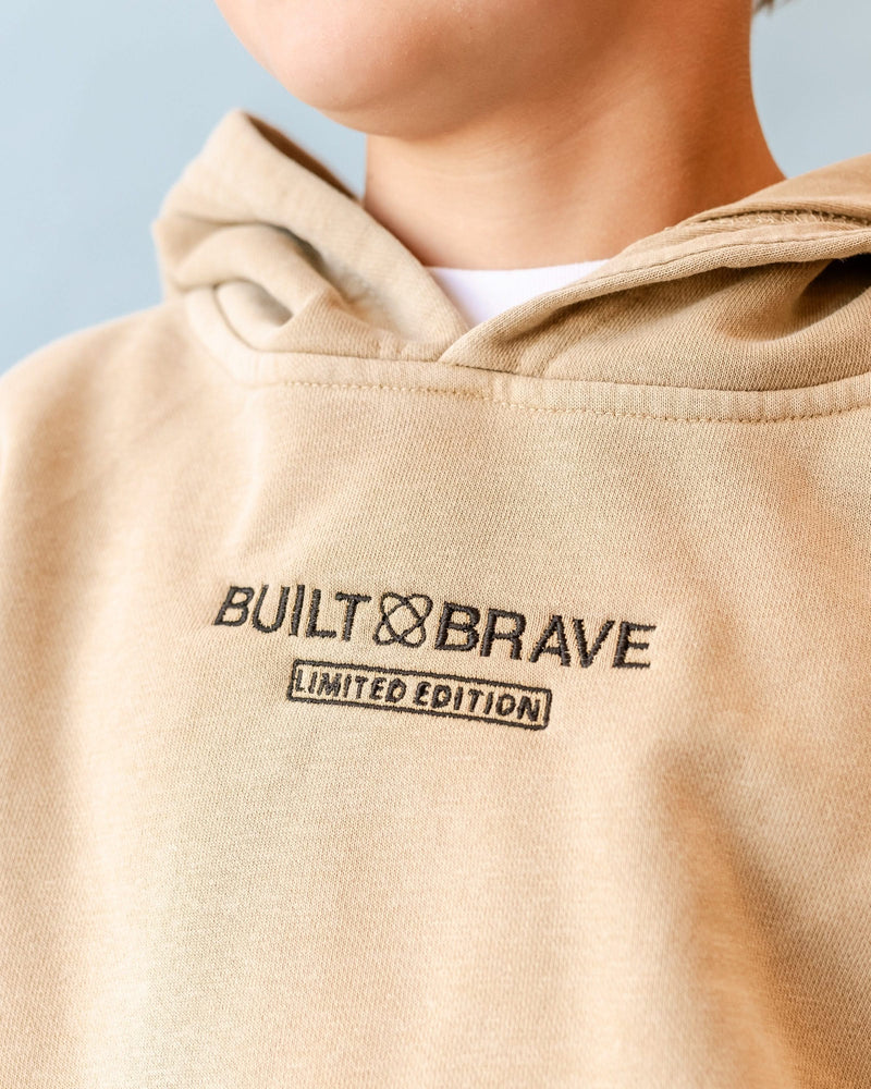 BUILT BRAVE HOODIE - Embroidered/Printed Youth Pigment