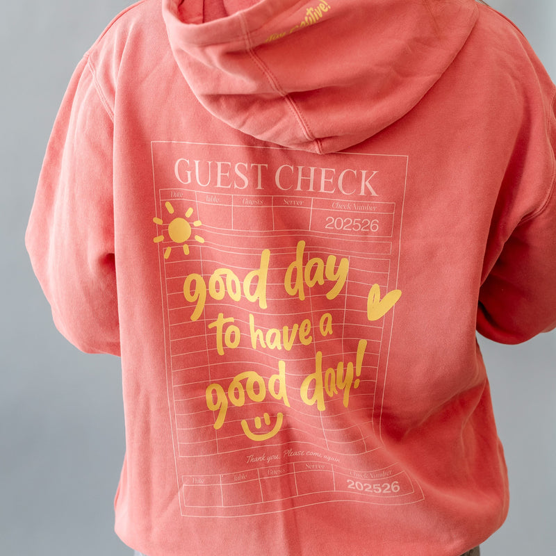GOOD DAY HOODIE - Embroidered/Printed  Adult Pigment