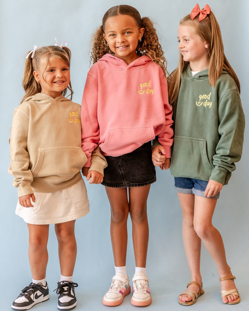 GOOD DAY HOODIE - Embroidered/Printed Youth Pigment