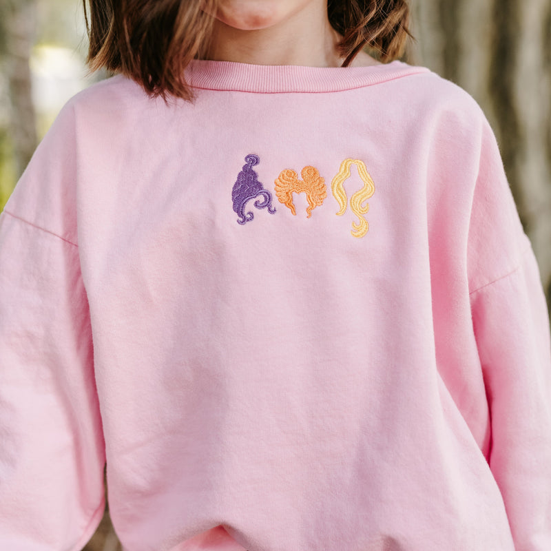 Hocus Pocus Hair - Sistahs! - Embroidered Child Sweater