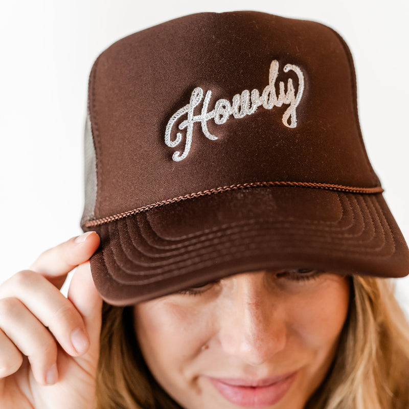 Howdy - Brown Trucker Hat