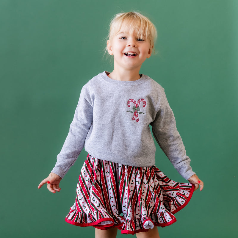 Candy Cane - Embroidered Child Sweater