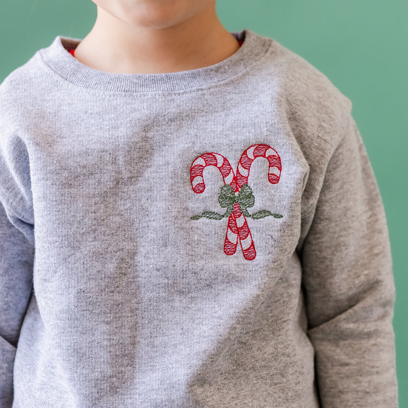 Candy Cane - Embroidered Child Sweater