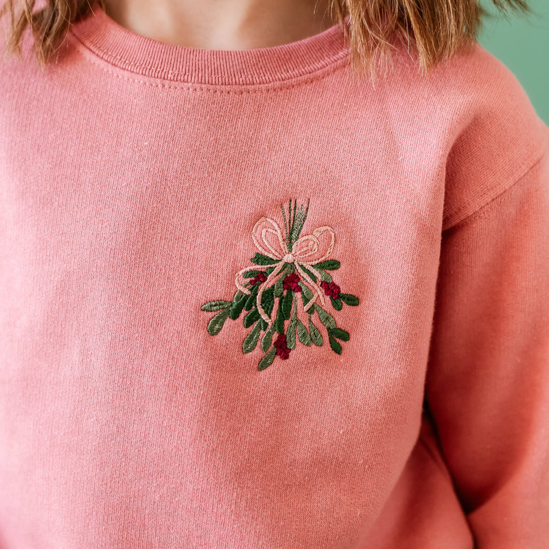Mistletoe - Embroidered Child Sweater