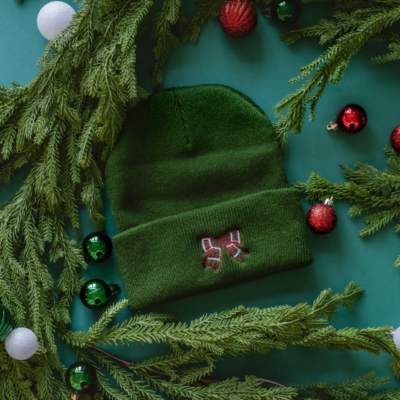Plaid Bow - Adult Beanie