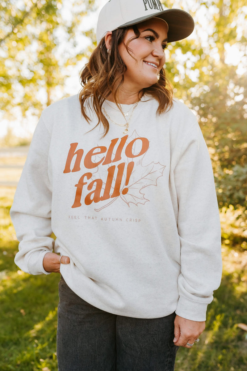 Hello Fall! - Natural Heather ELEVATED Fleece