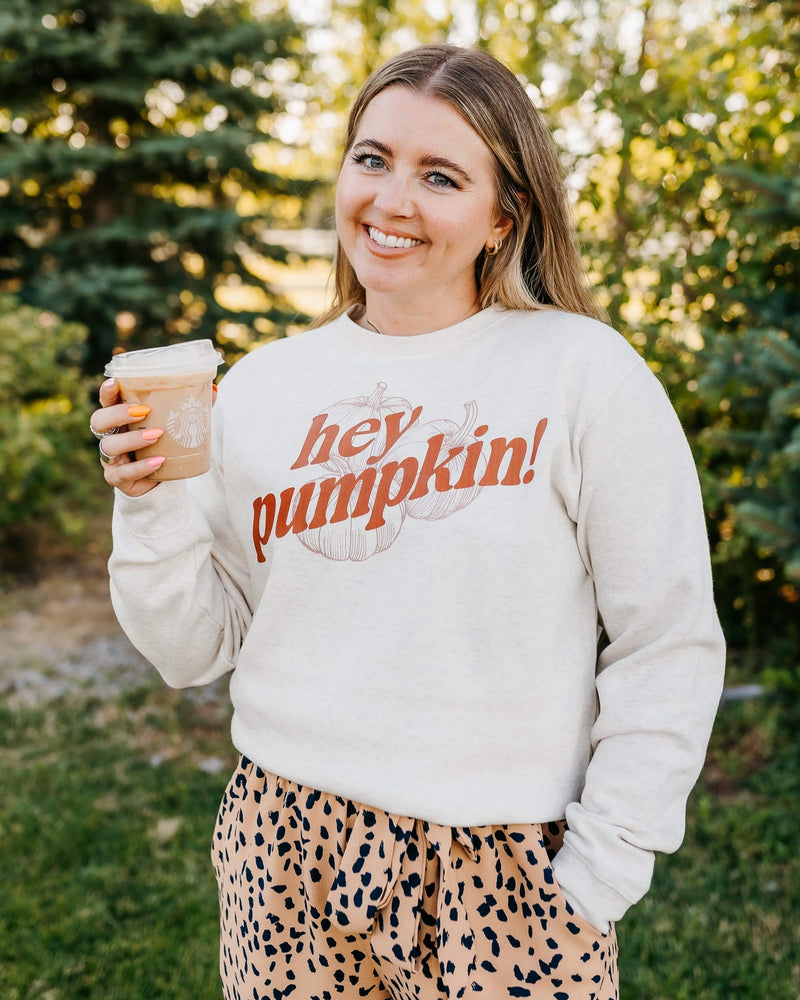 Hey Pumpkin! - Natural Heather ELEVATED Fleece