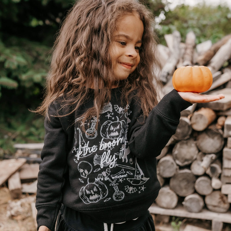 If The Broom Fits, Fly It - Black Child Sweater