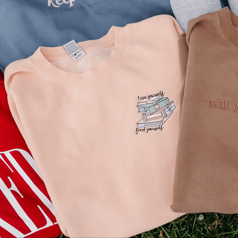 Lose Yourself. Find Yourself. - Embroidered Pigment Crewneck