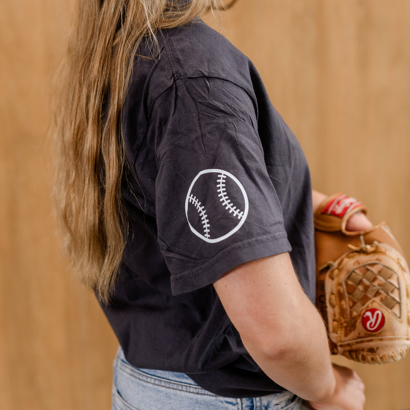 Embossed Embroidery - Play Ball - Custom Number Comfort Colors Tee