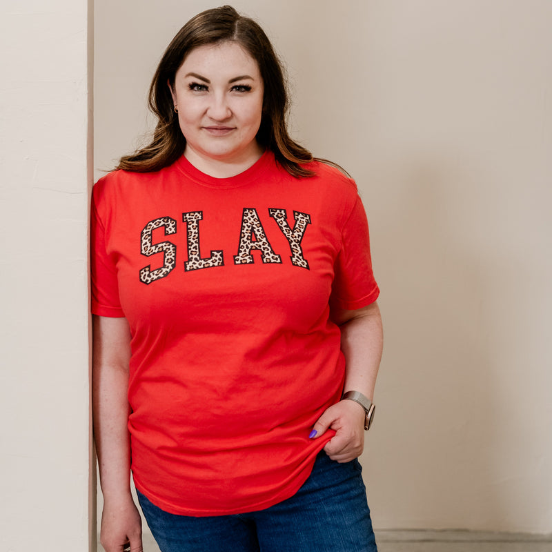 Varsity Leopard - Semi-Custom - Comfort Colors Tee