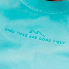 Embroidered Tone on Tone - Comfort Colors Tee - High Tides And Good Vibes