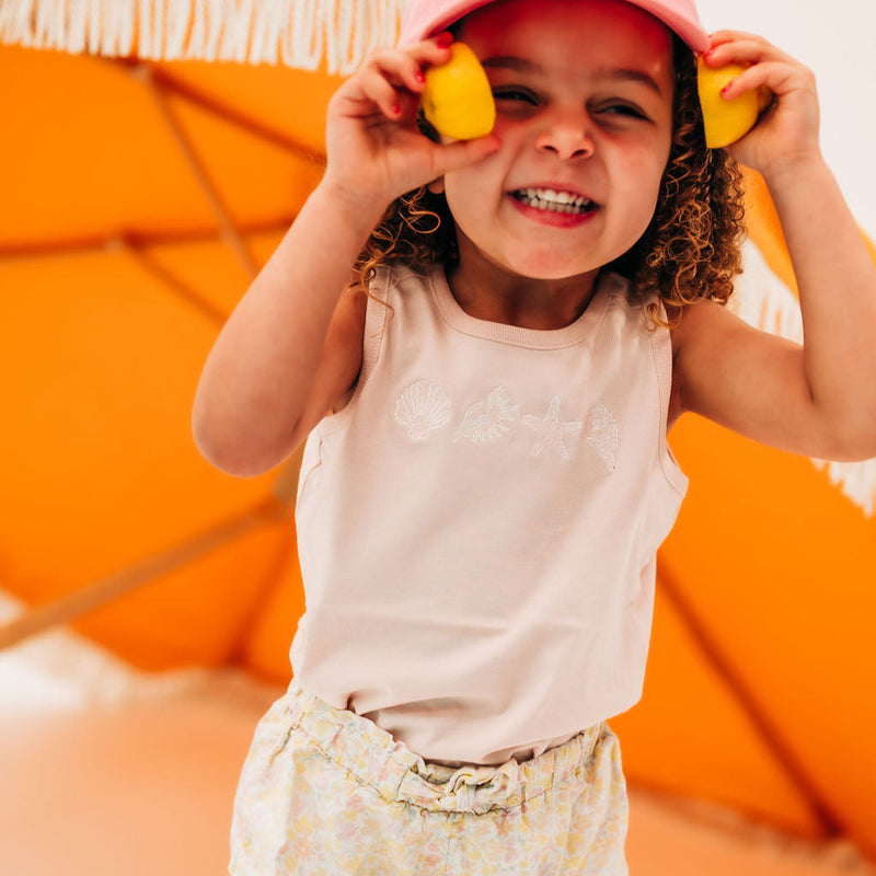 Embroidered Child TANK - 4 Shells In A Row