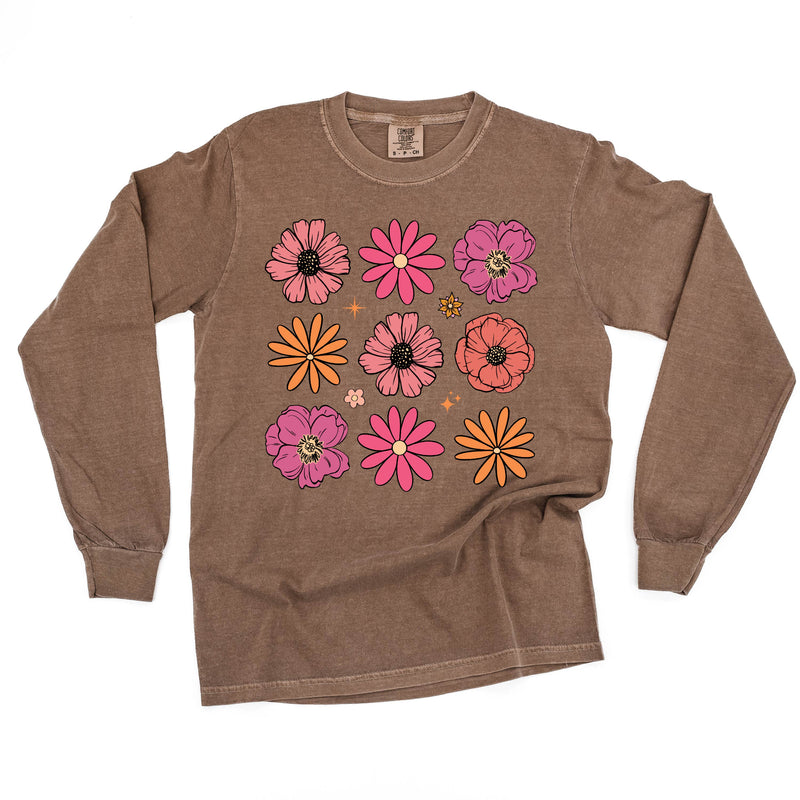 3x3 Spring Flowers - Long Sleeve Comfort Colors Tee