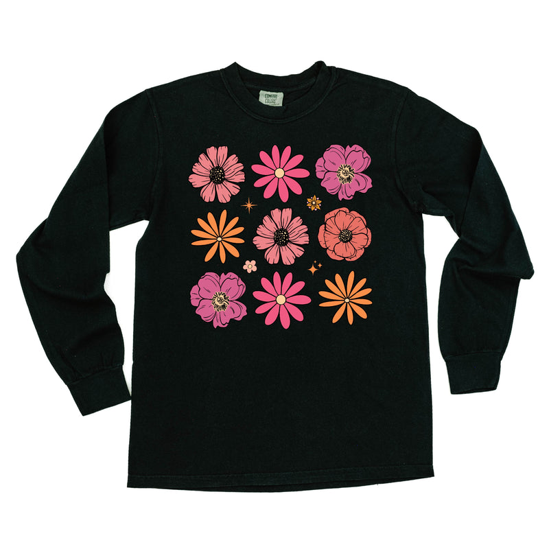 3x3 Spring Flowers - Long Sleeve Comfort Colors Tee